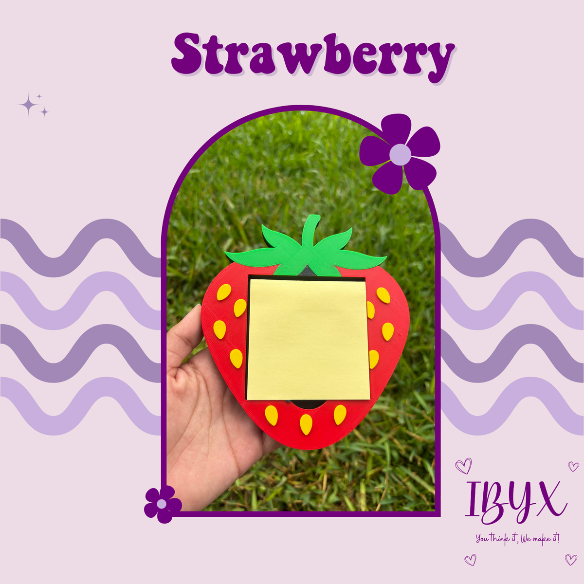 Sticky Note Holder - Strawberry