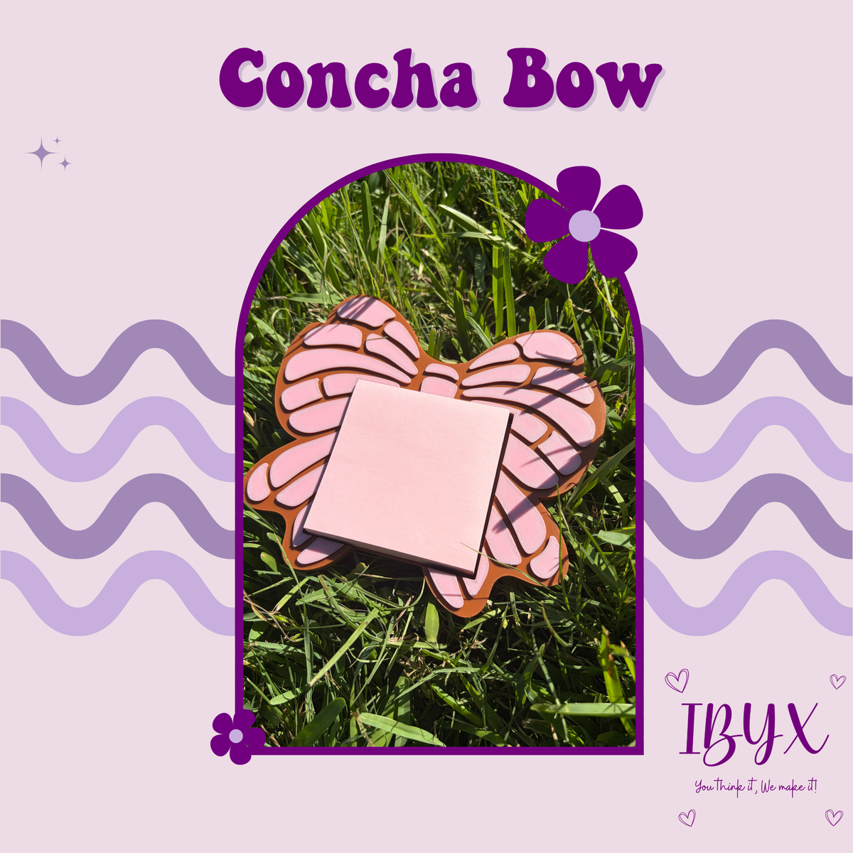 Sticky Note Holder - Concha Bow